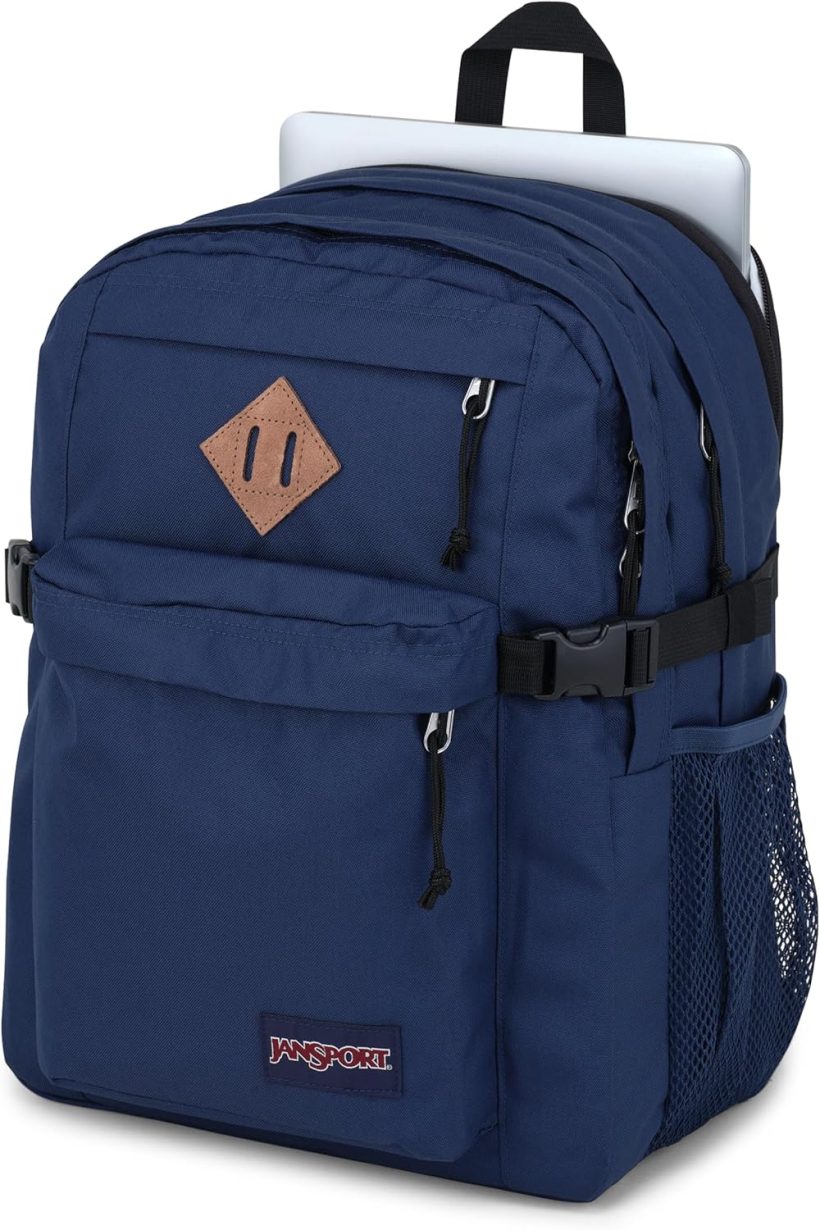 JanSport Main Campus Backpack - Travel or Work backpack w 15-Inch Laptop Sleeve and Dual Water Bottle Pockets, Navy - Image 5